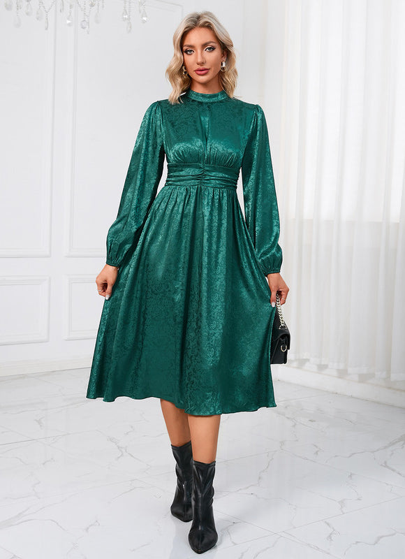 Robe Trapèze Émeraude Légère - gallery 1