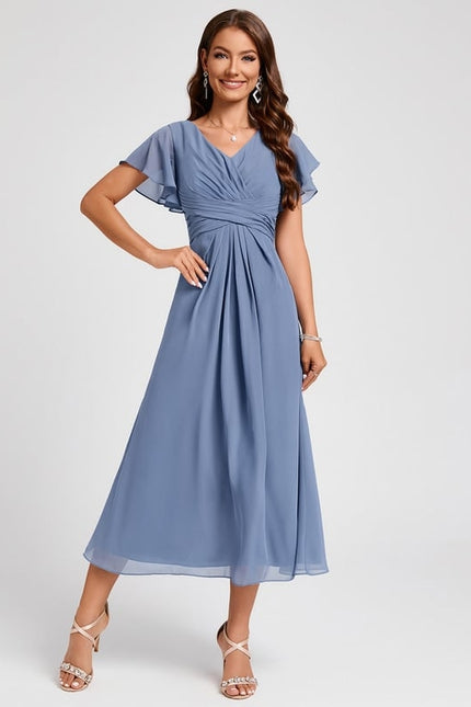 Robe Trapèze Florale Marine - gallery 5