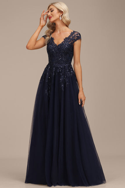 Robe Trapèze Élégance Grise Tulle - gallery 4