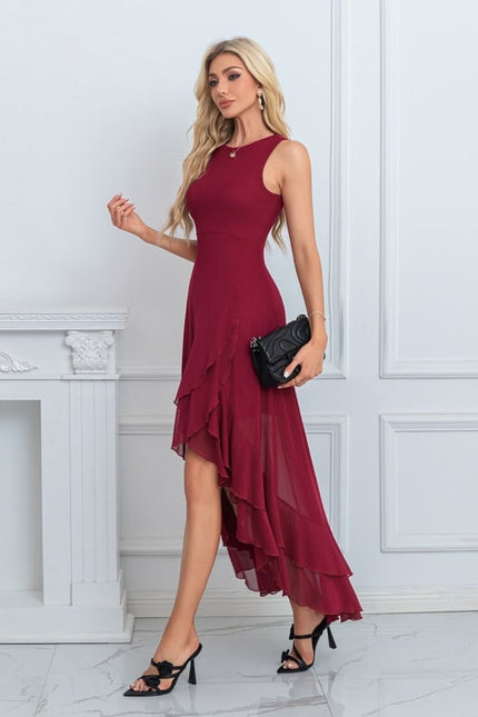 Robe Trapèze Flottante Bordeaux - gallery 2