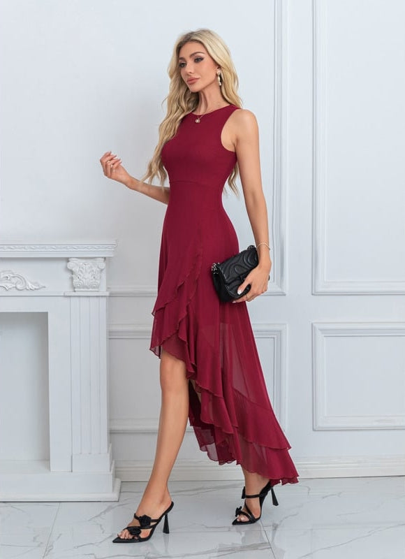 Robe Trapèze Flottante Bordeaux - gallery 2