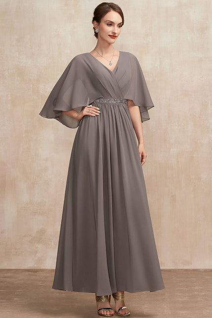 Robe Trapèze Gris Élégance Sereine - gallery 4