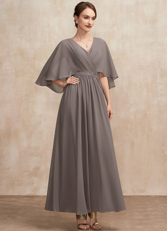 Robe Trapèze Gris Élégance Sereine - gallery 4