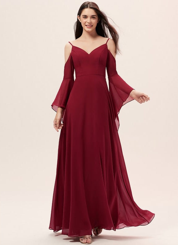 Robe Trapèze Longue Beige Élégante