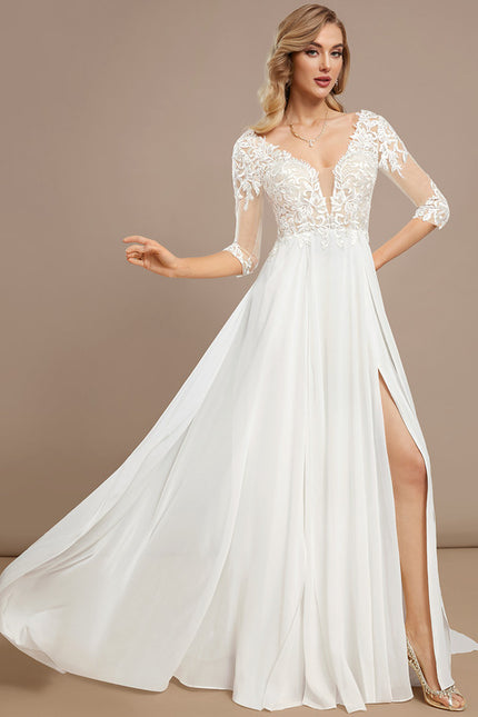 Robe Trapèze De Mariée Aérienne - gallery 1