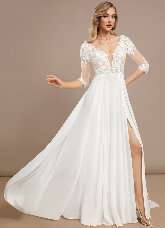 Robe Trapèze De Mariée Aérienne - gallery 1