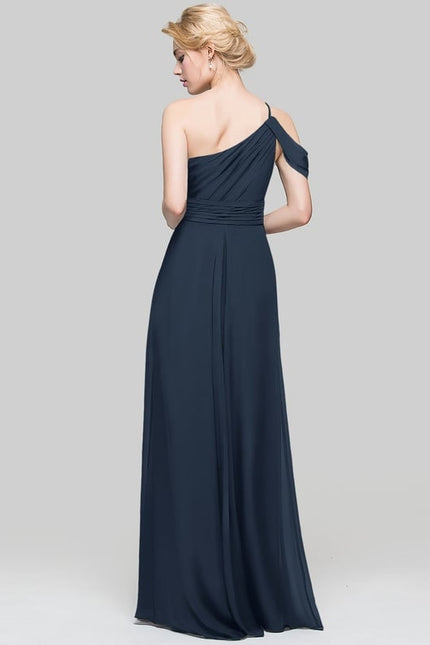 Robe Trapèze Asymétrique Beige - gallery 1