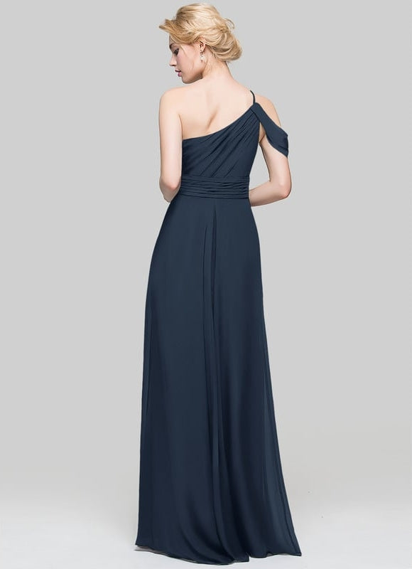 Robe Trapèze Asymétrique Beige - gallery 1