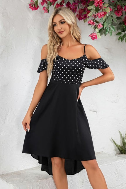 Robe Trapèze Noire Pois - gallery 2