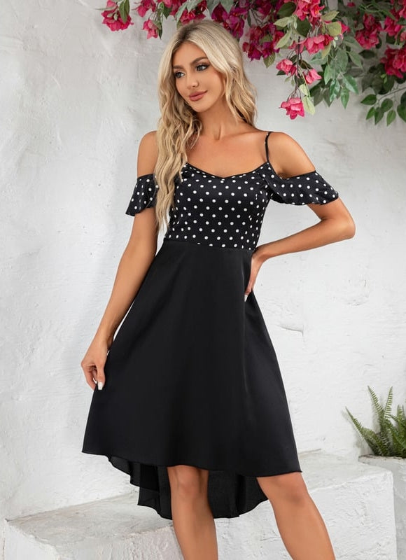 Robe Trapèze Noire Pois - gallery 2
