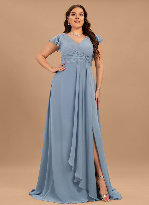 Robe Trapèze Mousseline Fendue - gallery 7