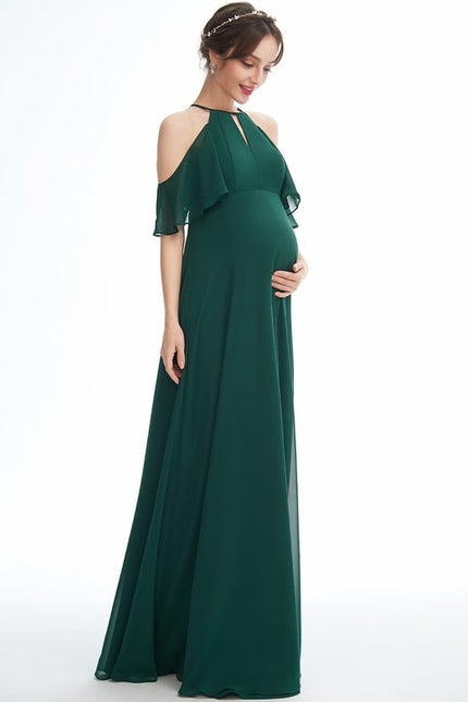 Robe Trapèze Verte Maternité Chic - gallery 3
