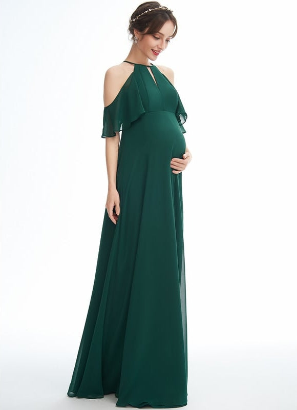 Robe Trapèze Verte Maternité Chic - gallery 3