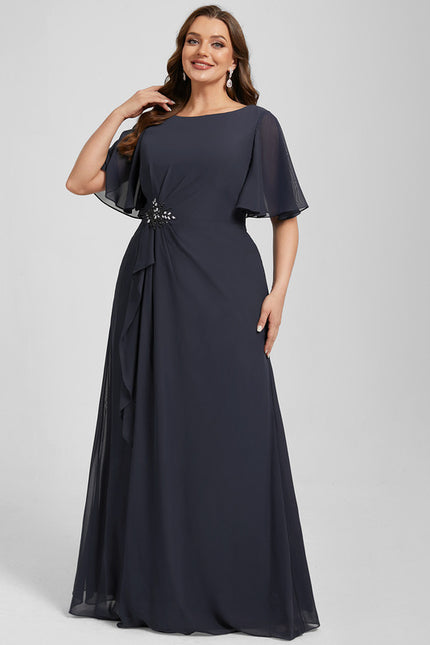 Robe Trapèze Élégance Marine Éthérée - gallery 7