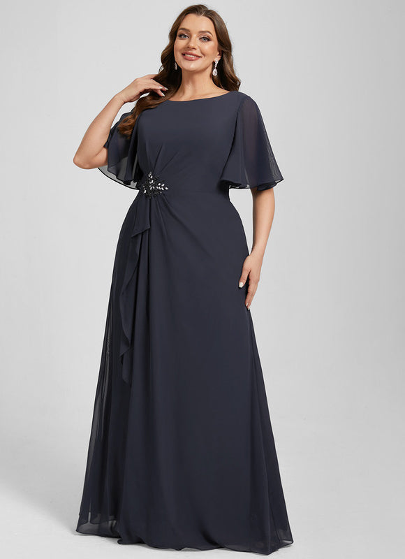 Robe Trapèze Élégance Marine Éthérée - gallery 7