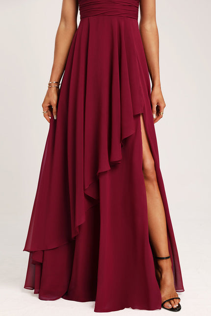 Robe Trapèze Mousseline Fendue - gallery 1