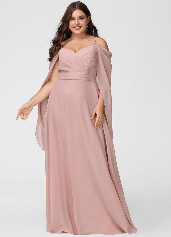 Robe Trapèze Longue Beige Élégante - gallery 7