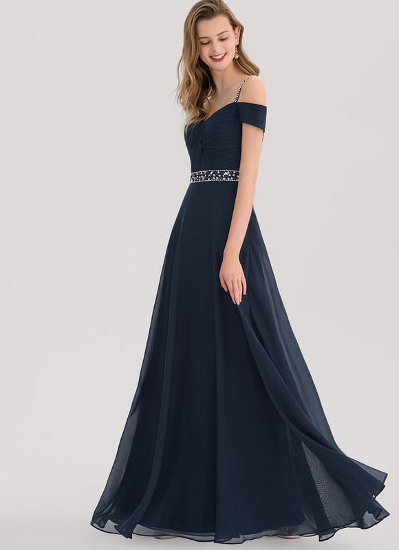 Robe Trapèze Bleu Marine Élégante - gallery 1