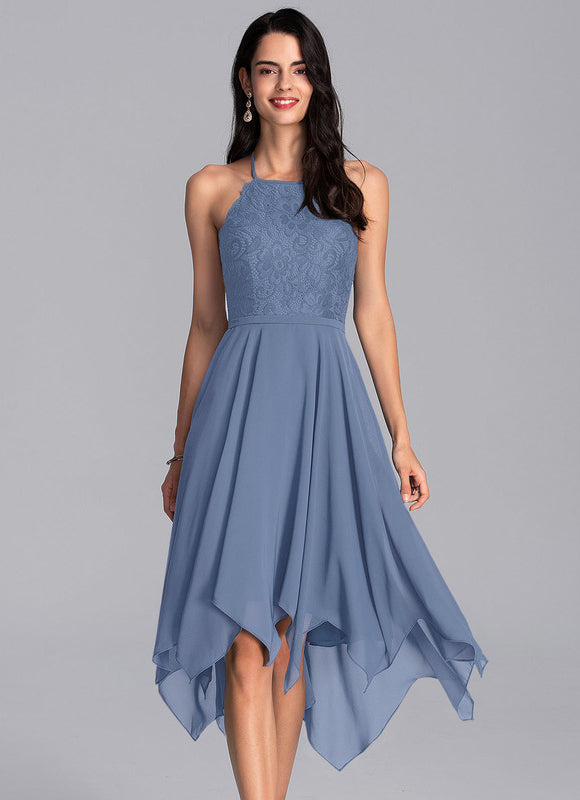 Robe Trapèze Bleu Aérien - gallery 3