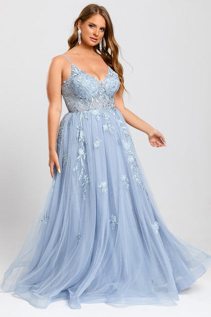 Robe Trapèze Tulle Azur Éthéré - gallery 8