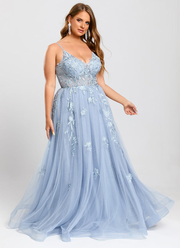 Robe Trapèze Tulle Azur Éthéré - gallery 8