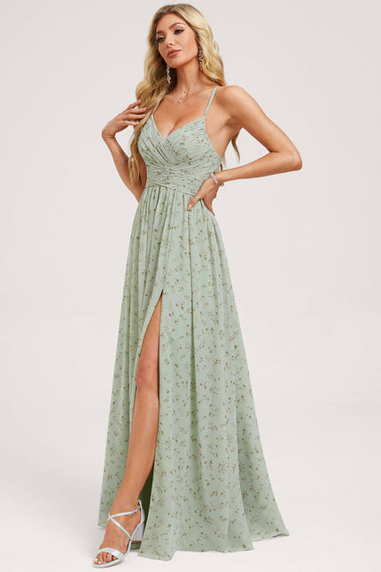 Robe Trapèze Longue Beige Élégante - gallery 1
