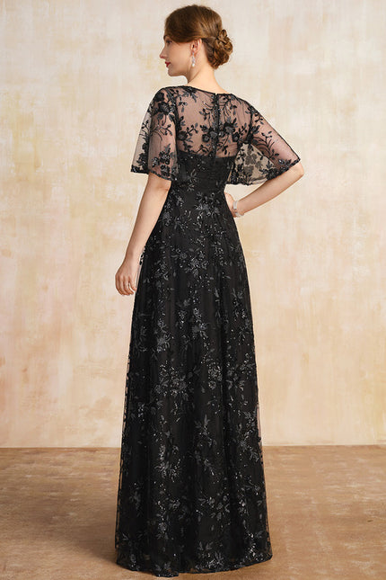 Robe Trapèze Noire Pailletée - gallery 5