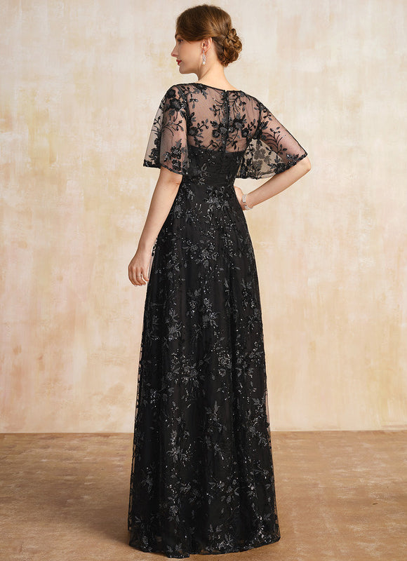 Robe Trapèze Noire Pailletée - gallery 5