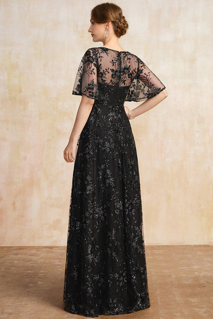 Robe Trapèze Noire Pailletée - gallery 5