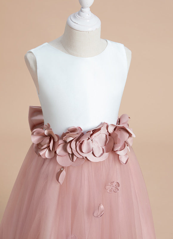 Robe Trapèze Fleur De Satin - gallery 7