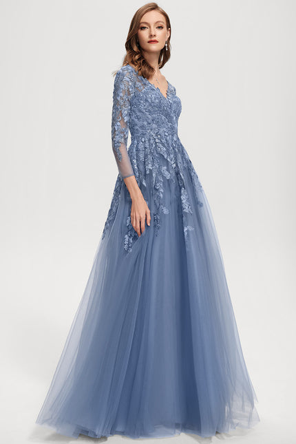 Robe Trapèze Élégance Grise Tulle - gallery 4