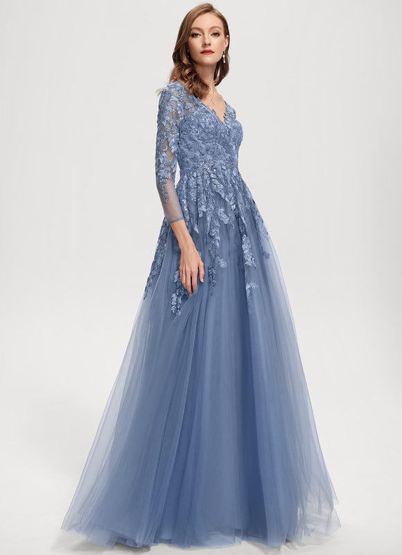Robe Trapèze Élégance Grise Tulle - gallery 4