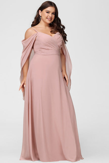 Robe Trapèze Longue Beige Élégante - gallery 9