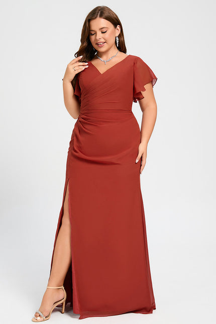 Robe Trapèze Mousseline Fendue - gallery 7
