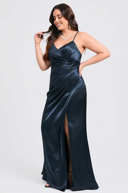 Robe Trapèze Satin Doré Élégante - gallery 8