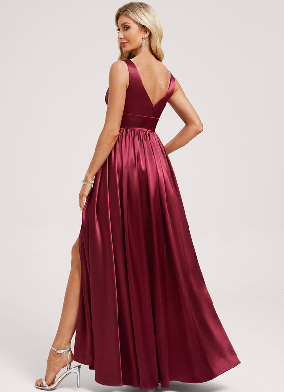 Robe Trapèze Satin Doré Élégante - gallery 4