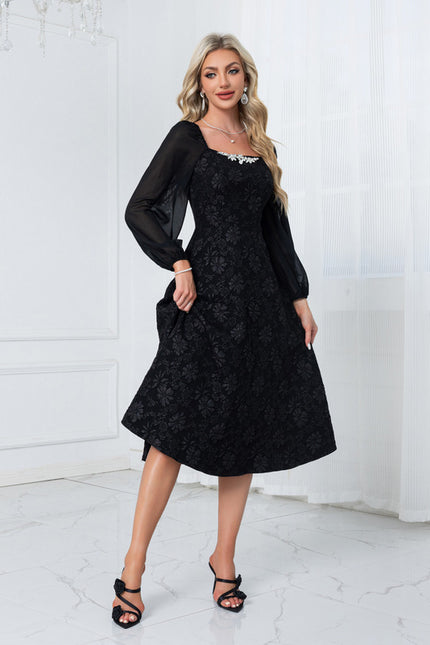 Robe Trapèze Couture Noir - gallery 4