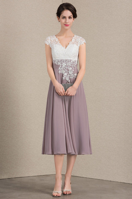 Robe Trapèze Violet Éclat Satiné - gallery 2