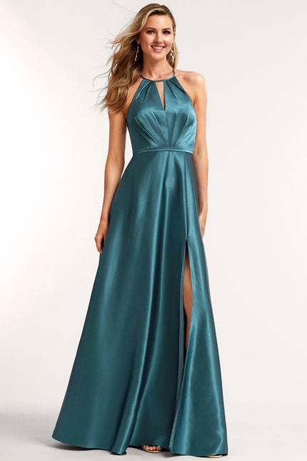 Robe Trapèze Satinée Azur - gallery 3
