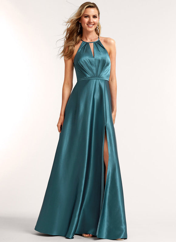 Robe Trapèze Satinée Azur - gallery 3