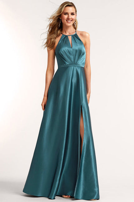 Robe Trapèze Satinée Azur - gallery 3