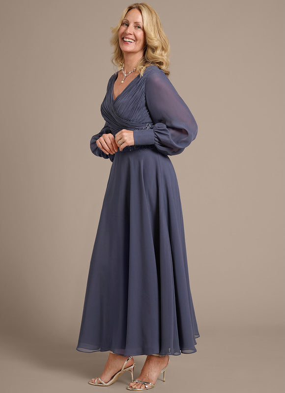 Robe Trapèze Émeraude Flottante - gallery 2