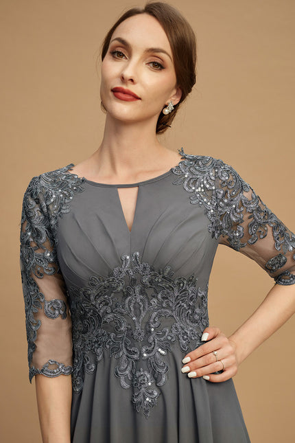 Robe Trapèze Gris Lumineux - gallery 6