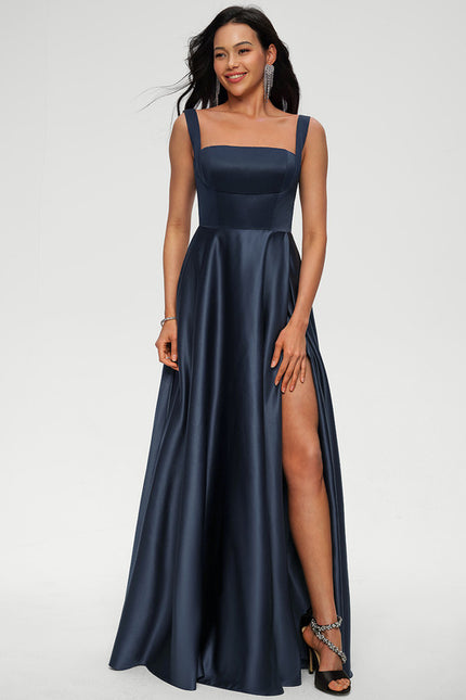 Robe Trapèze Nuit De Satin Profond