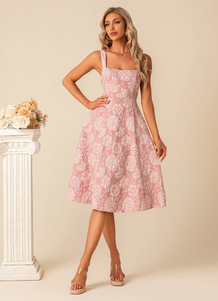 Robe Trapèze Midi Floral Chic
