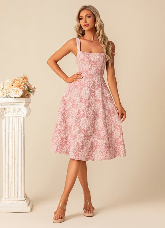 Robe Trapèze Fleurée Évanescence