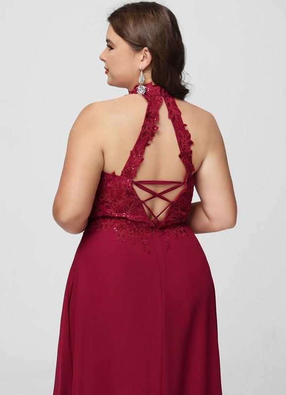Robe Trapèze Rouge Éblouissant - gallery 7