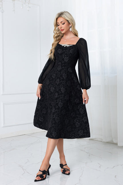 Robe Trapèze Couture Noir - gallery 5