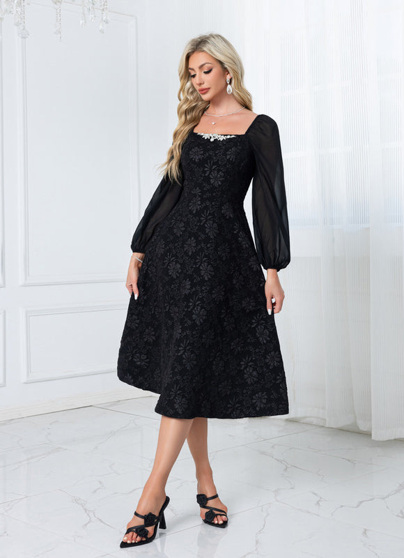 Robe Trapèze Couture Noir - gallery 5