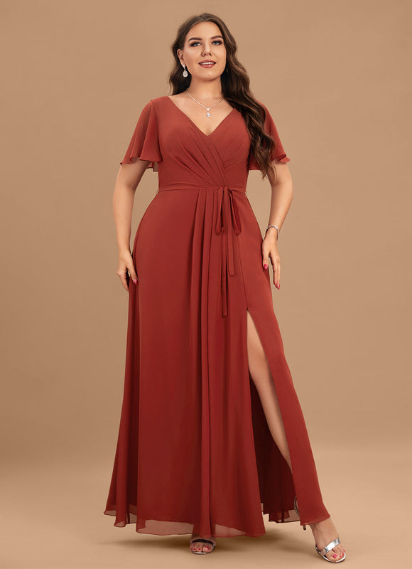 Robe Trapèze Longue Beige Élégante - gallery 7